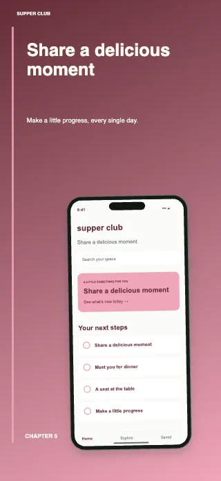Supper Club screenshot design: Book spine